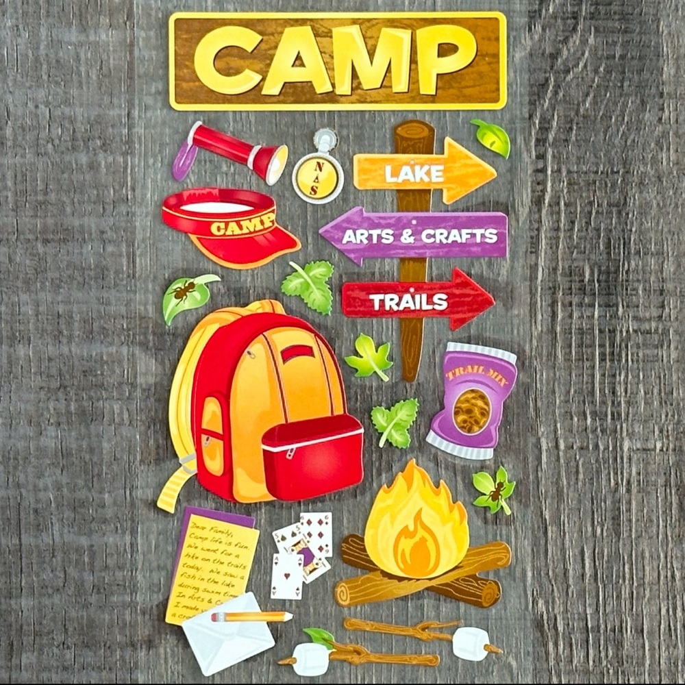 💞 New Summer Camp Scrapbook Stickers